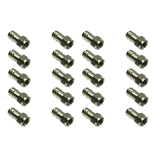 Lot de 20 connecteurs type F en laiton RG6  male 75#937; Unispectra SC-Fm-6-C.360HEX